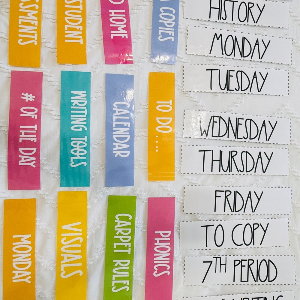 Colorful Classroom Organization Labels Set - Picture 2 of 5
